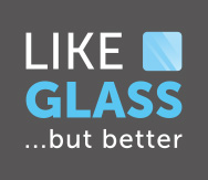 Logo Likeglass - Hochglänzendes, flexibles Glaslaminat im Digitaldruck bedruckt für z.B. Küchenrückwände, Tischplatten, Duschrückwände, Dekobilder uvm.